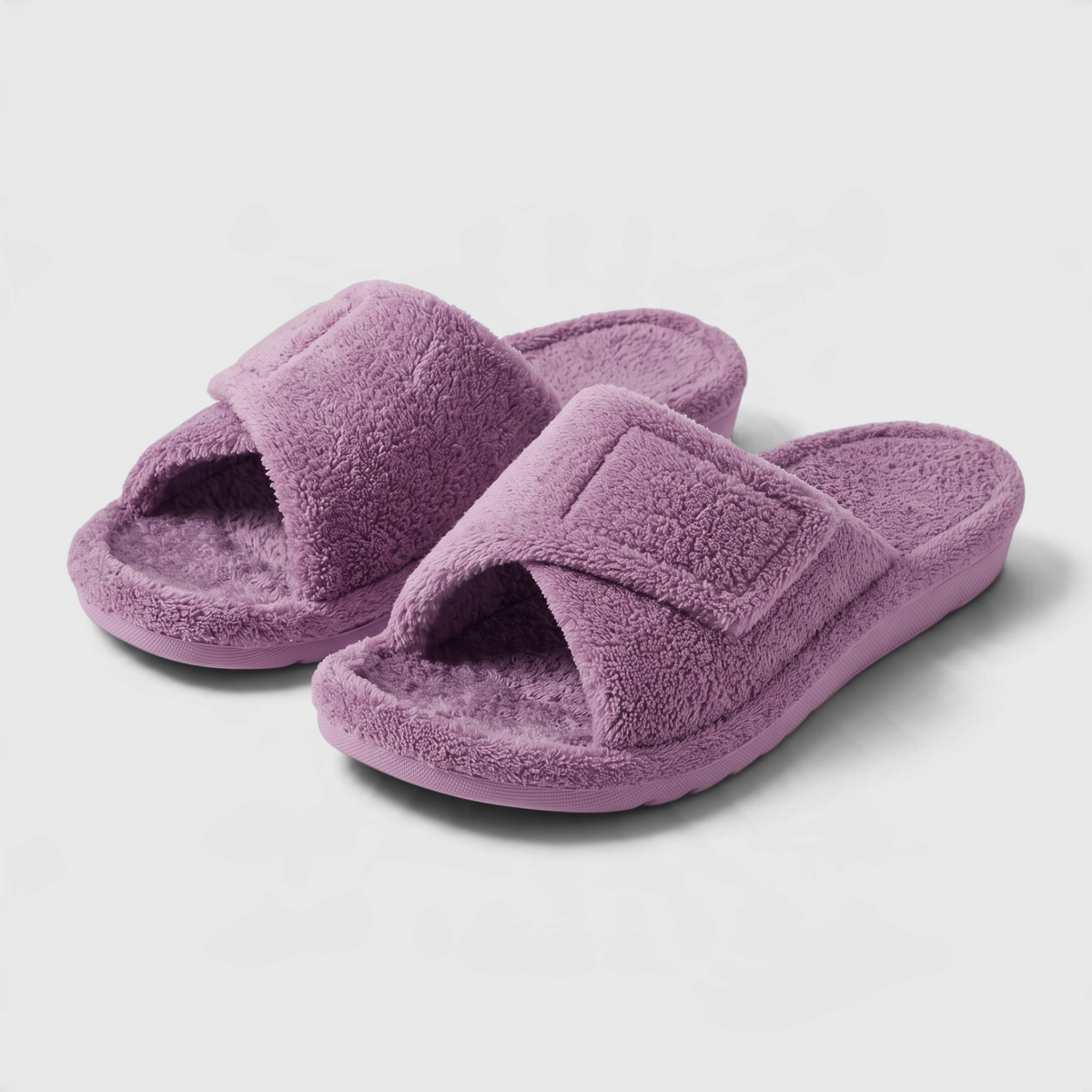 Mules d'Intérieur Pelucheuses avec Soutien Plantaire Orthopédique & Scratch Réglable – Confort Maison Femme