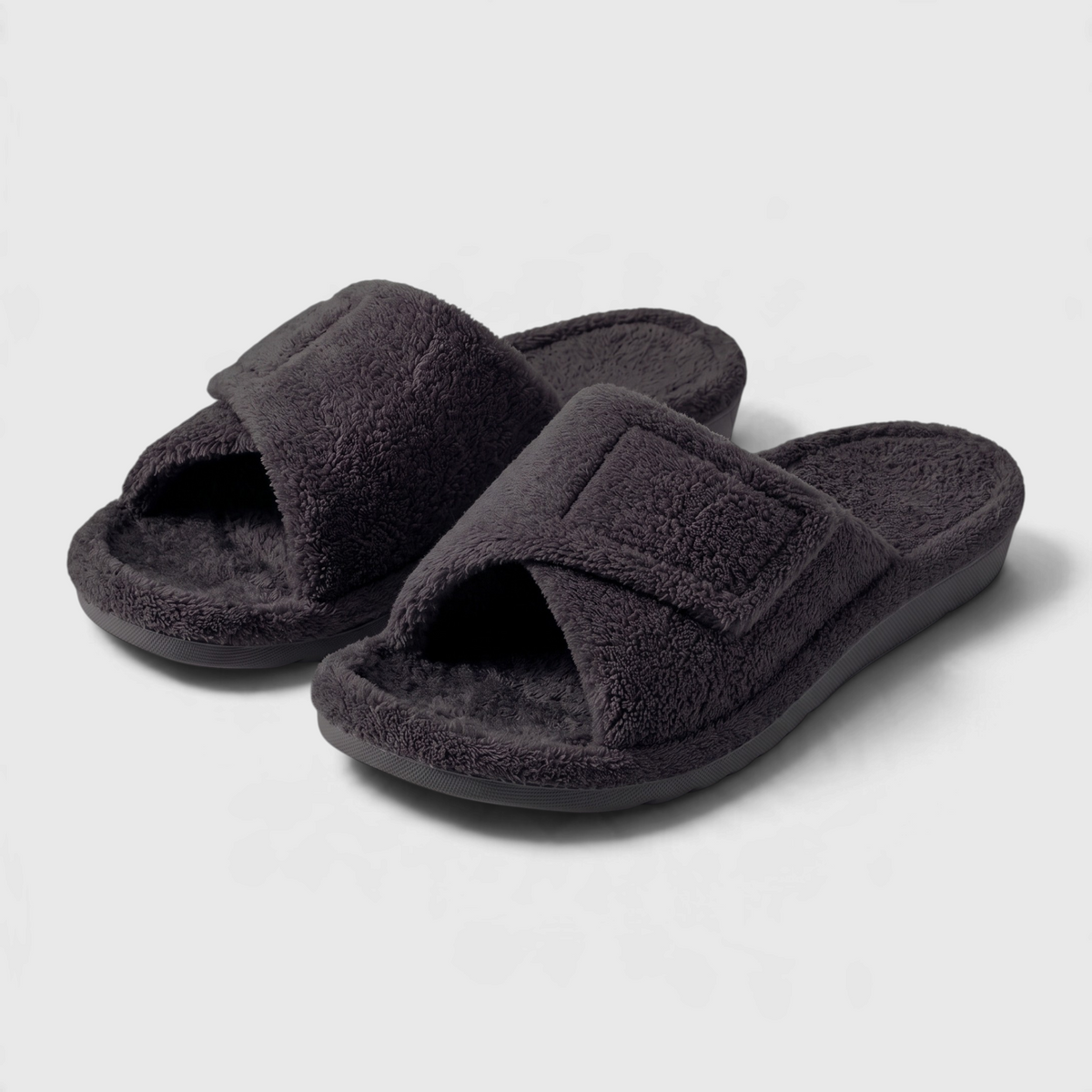 Mules d'Intérieur Pelucheuses avec Soutien Plantaire Orthopédique & Scratch Réglable – Confort Maison Femme