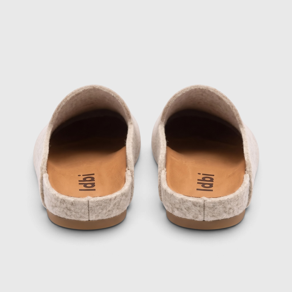 Mules femme en feutre de laine d'hiver – Chaussons d'intérieur chauds, doux et confortables à semelle souple