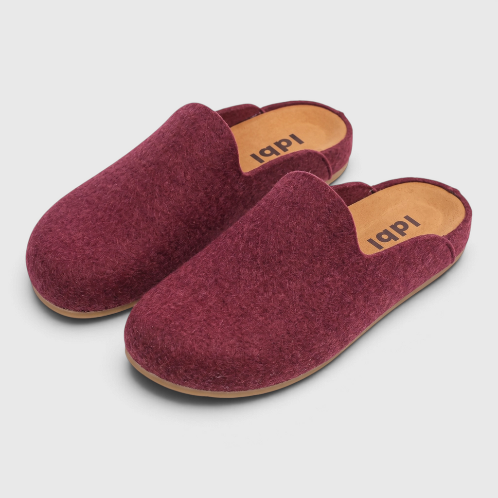 Mules femme en feutre de laine d'hiver – Chaussons d'intérieur chauds, doux et confortables à semelle souple