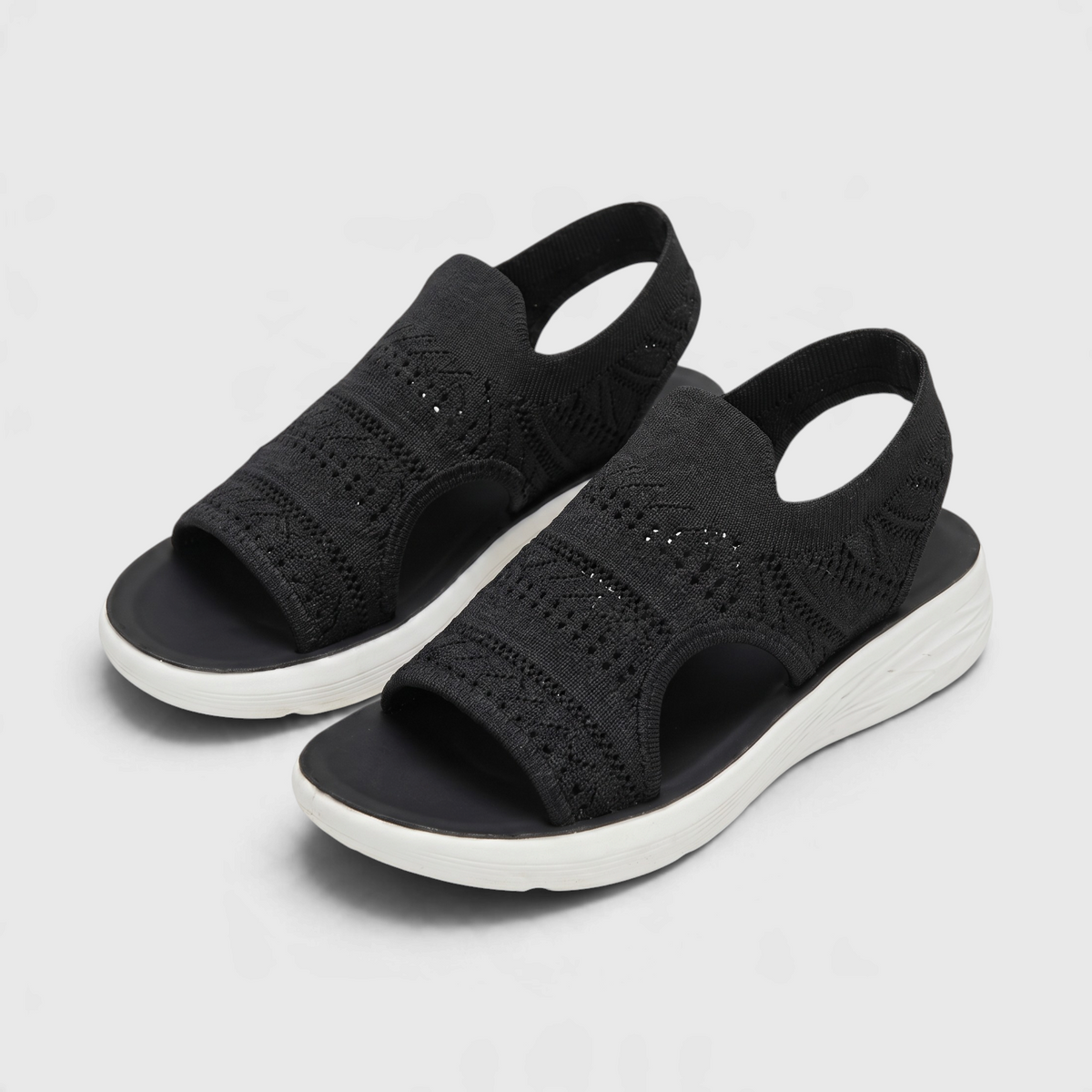 Sandales Sport Slip-On en Maille Tricotée Respirante — Semelle Amortissante Légère & Maintien Stretch
