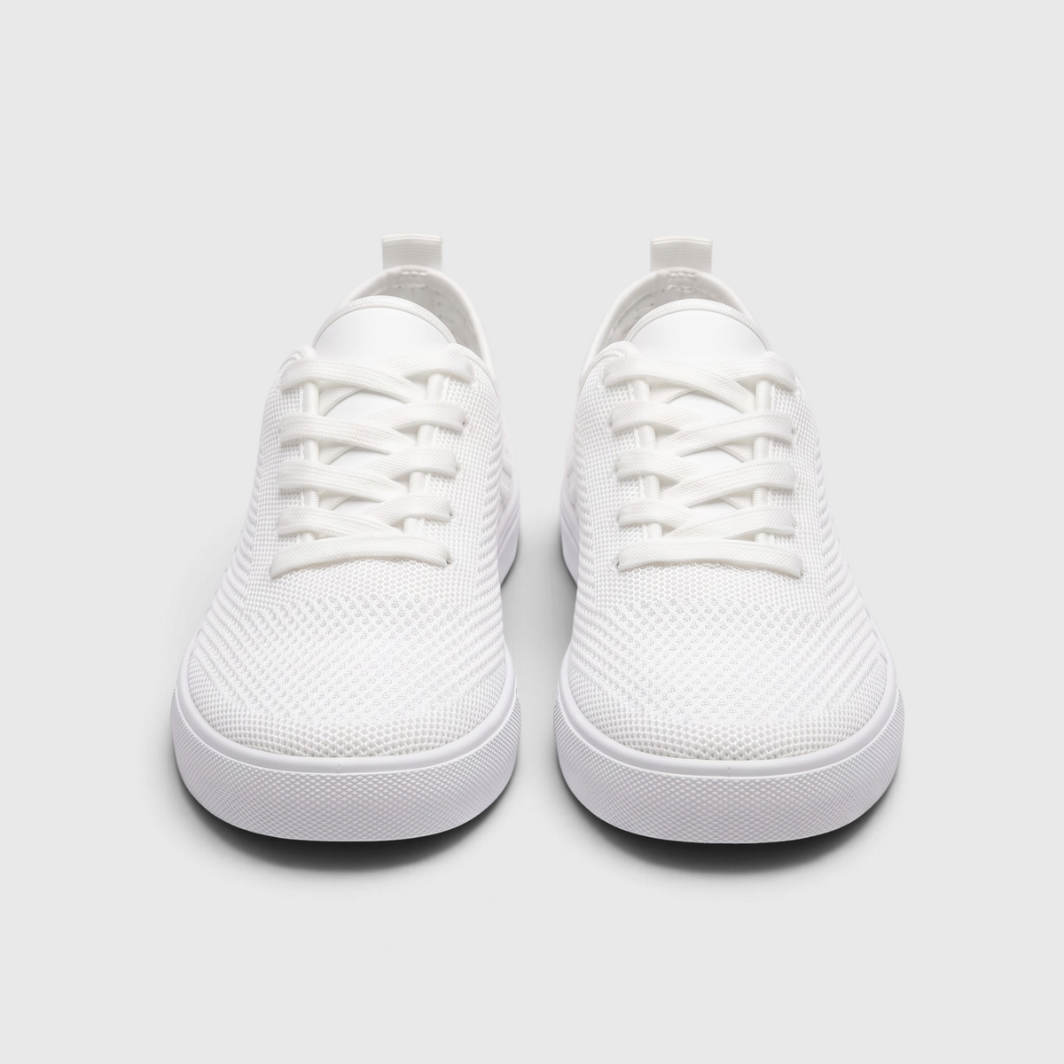 Tennis femme basses en maille respirante blanc pur – Baskets de ville légères, souples et confortables à semelle plate