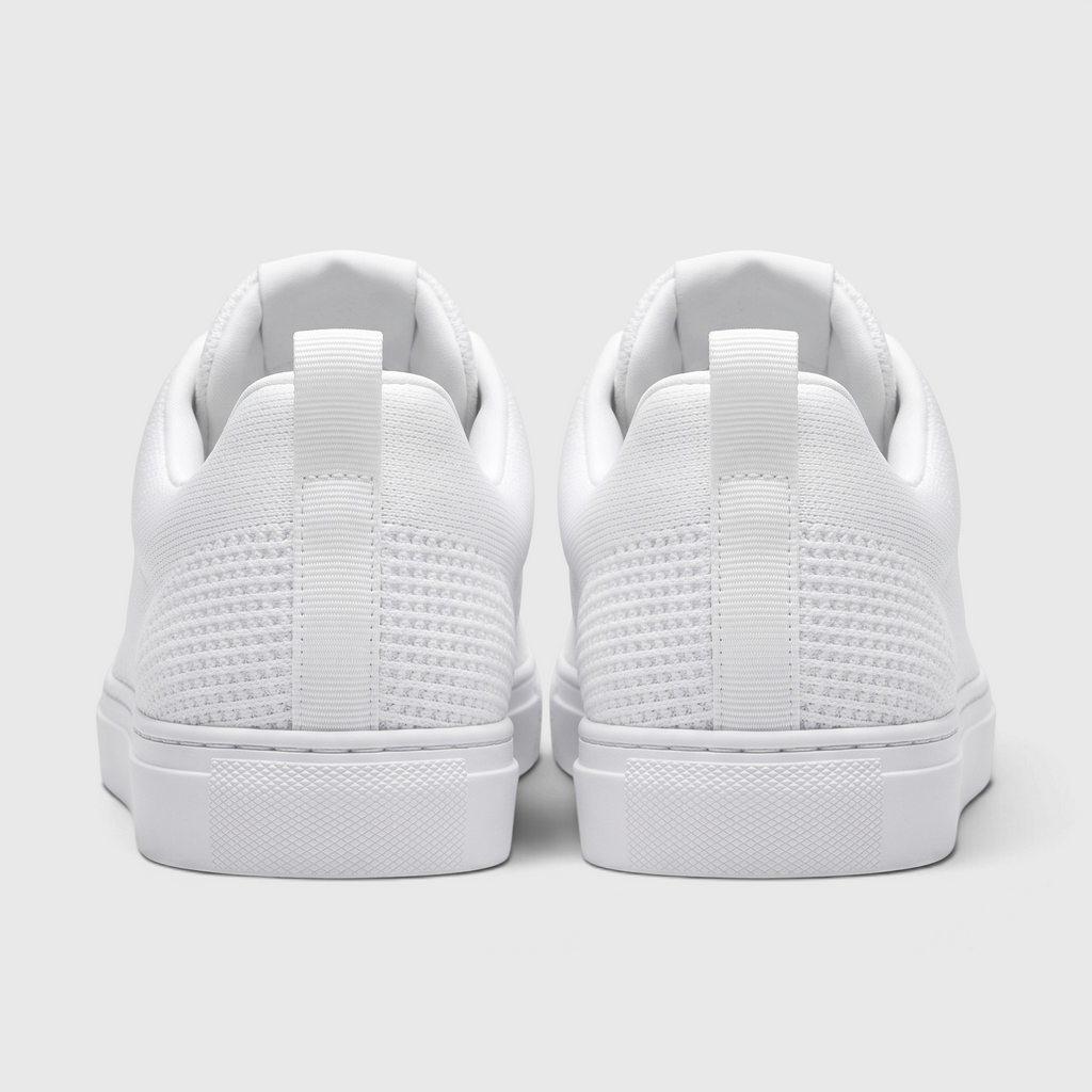 Tennis femme basses en maille respirante blanc pur – Baskets de ville légères, souples et confortables à semelle plate