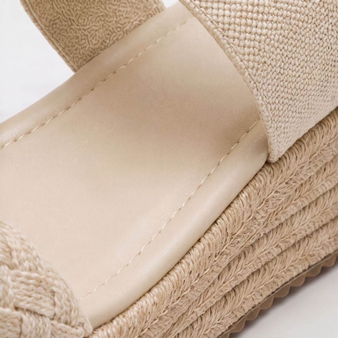 Sandales à talons compensés tressées pour femme, à bride arrière – Des chaussures d'été légères et confortables