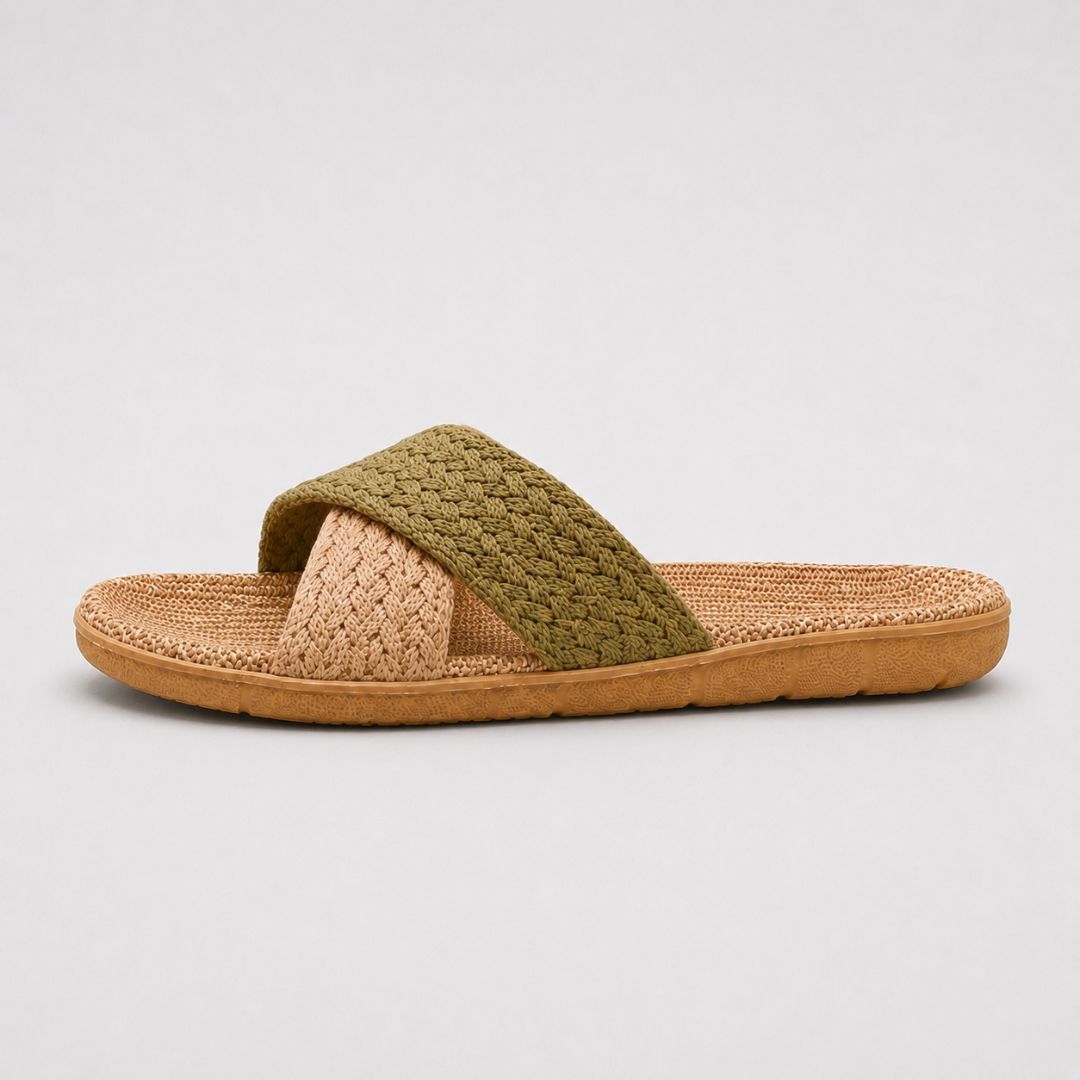 Sandales à lanières croisées en maille pour femme – Sandales d'été légères et décontractées