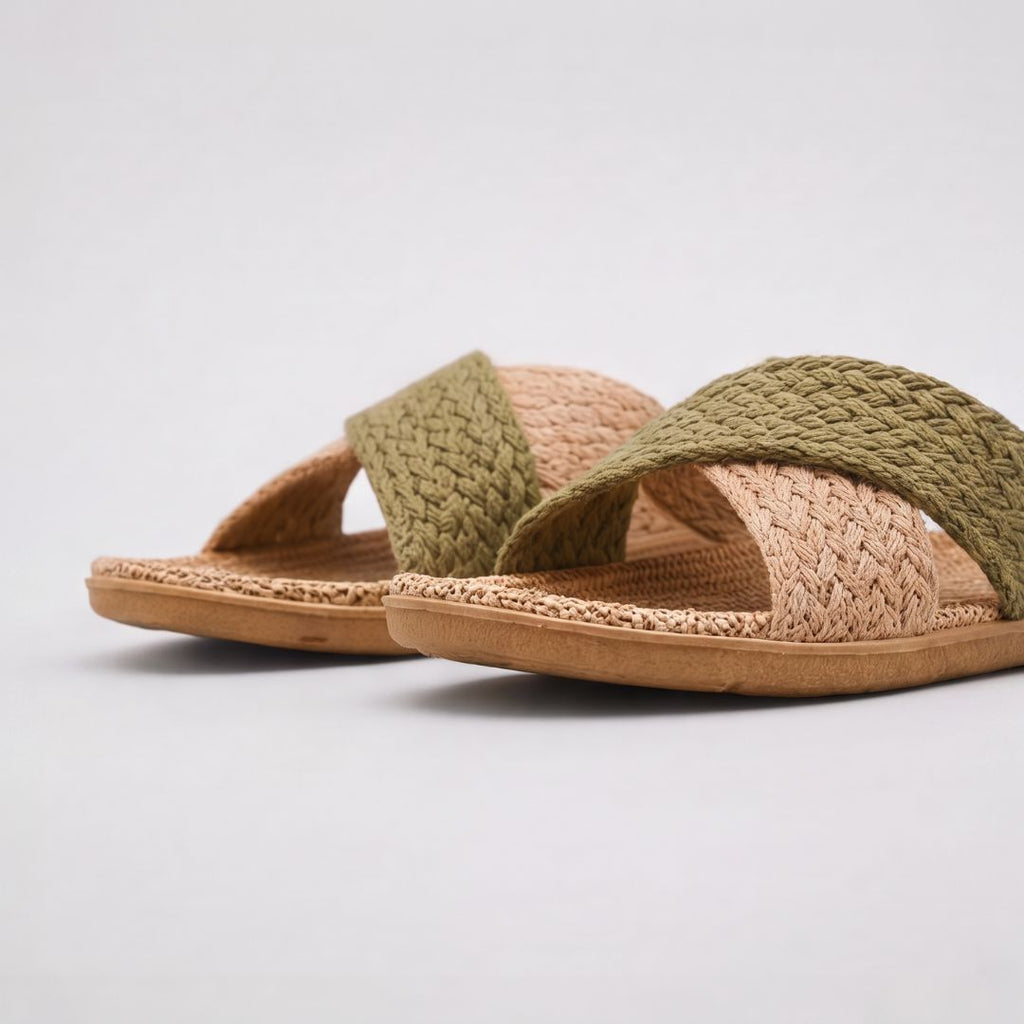 Sandales à lanières croisées en maille pour femme – Sandales d'été légères et décontractées