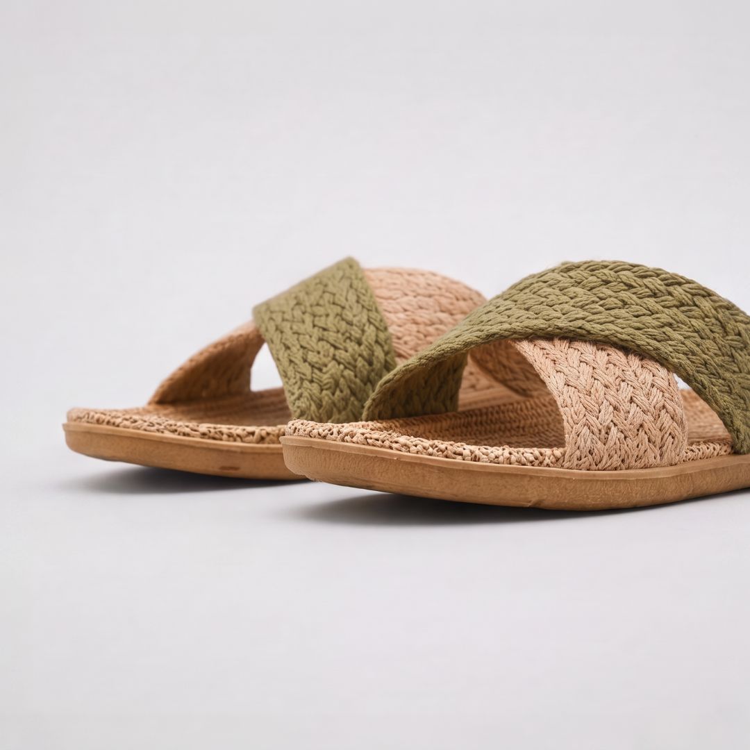 Sandales à lanières croisées en maille pour femme – Sandales d'été légères et décontractées