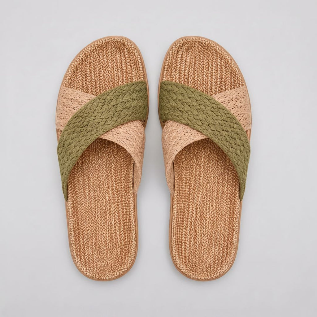 Sandales à lanières croisées en maille pour femme – Sandales d'été légères et décontractées