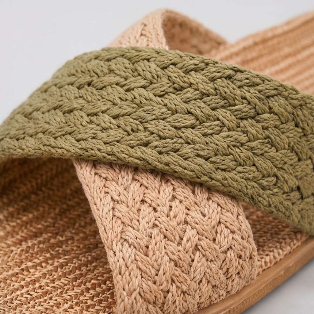 Sandales à lanières croisées en maille pour femme – Sandales d'été légères et décontractées