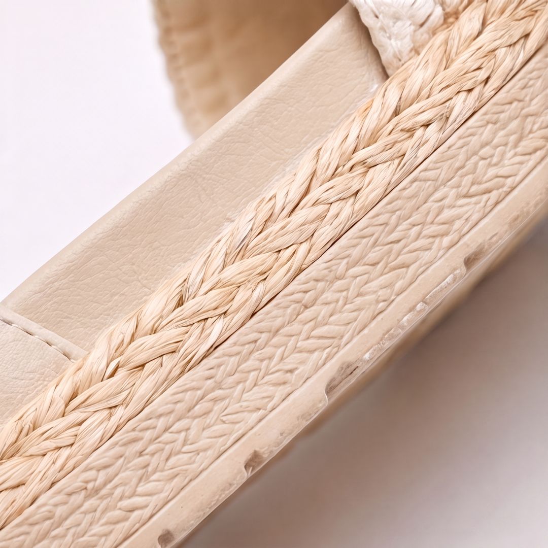 Sandales espadrilles à semelle compensée et lanières tressées pour femme – Sandales d'été décontractées à enfiler