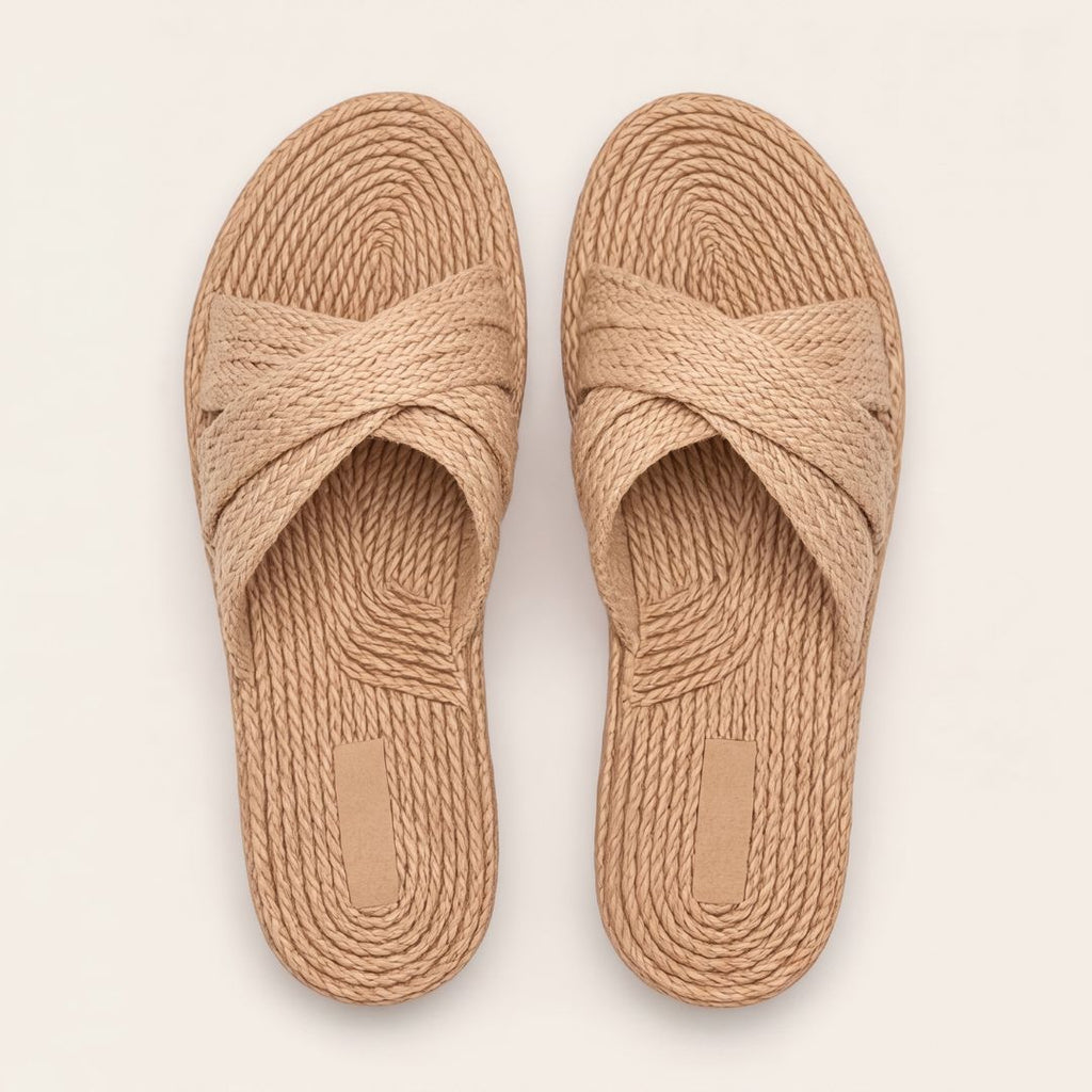 Espadrilles à semelle compensée et lanières croisées pour femme – Sandales d'été décontractées