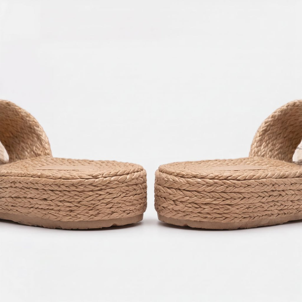 Espadrilles à semelle compensée et lanières croisées pour femme – Sandales d'été décontractées