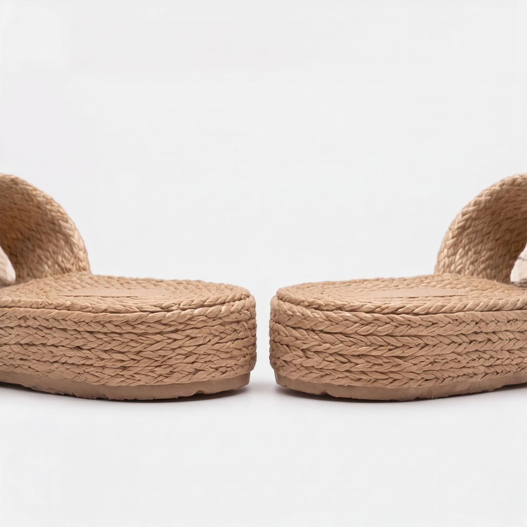 Espadrilles à semelle compensée et lanières croisées pour femme – Sandales d'été décontractées