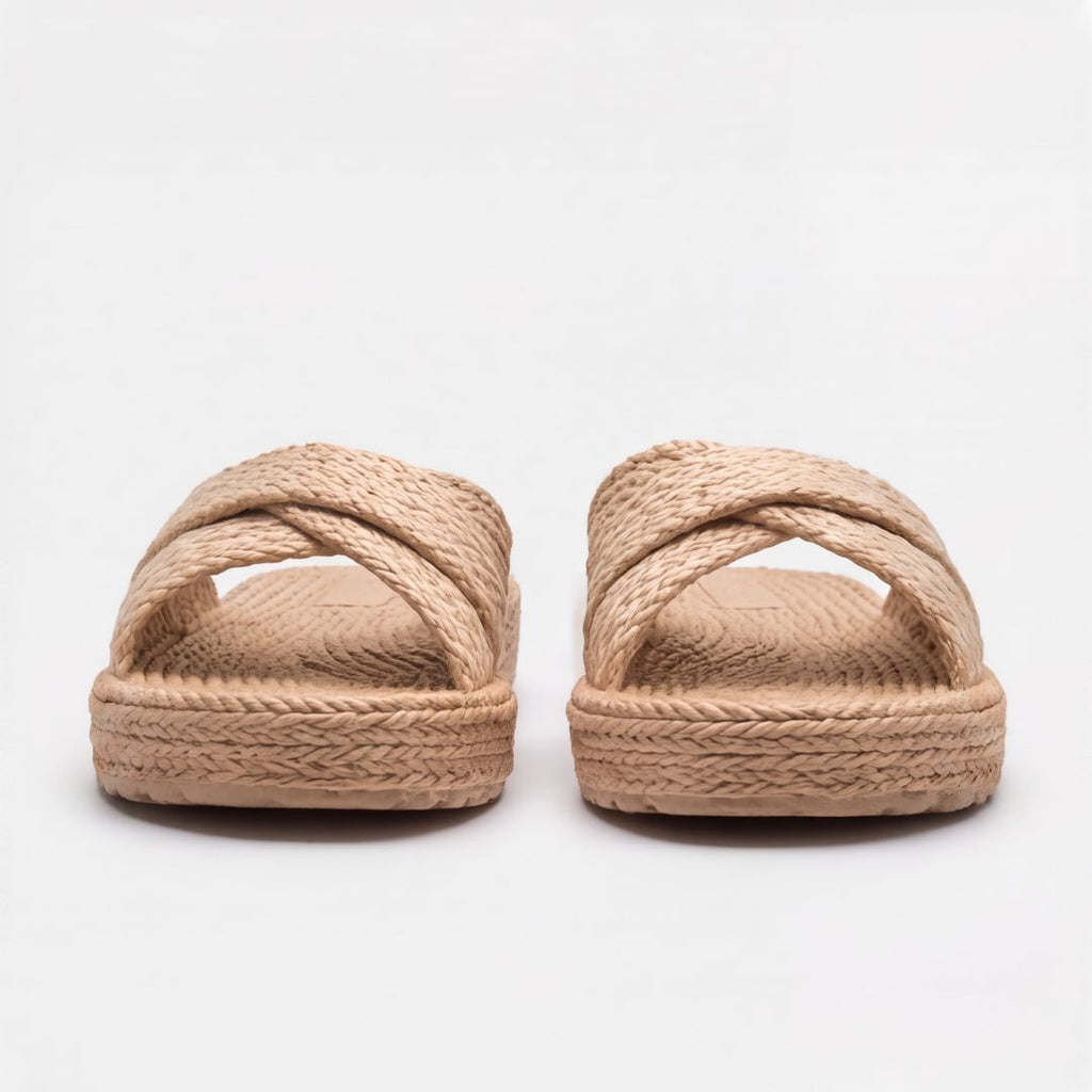 Espadrilles à semelle compensée et lanières croisées pour femme – Sandales d'été décontractées
