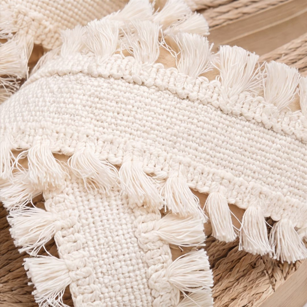Espadrilles à lanières croisées et franges pour femme – Sandales d'été décontractées