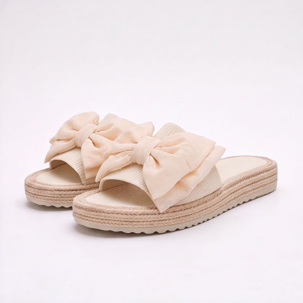 Espadrilles à plateforme et nœud pour femme – Sandales d'été décontractées