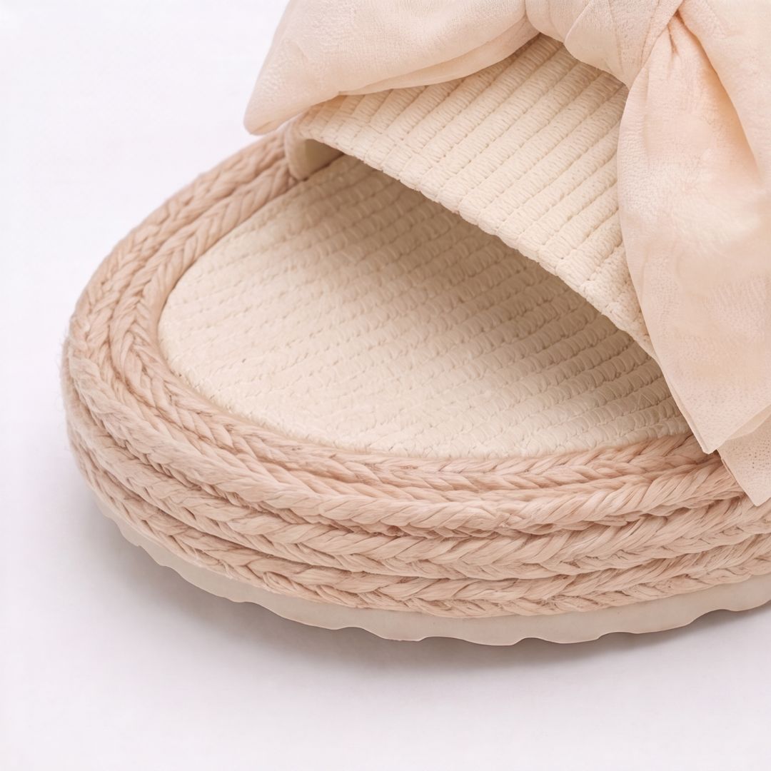 Espadrilles à plateforme et nœud pour femme – Sandales d'été décontractées