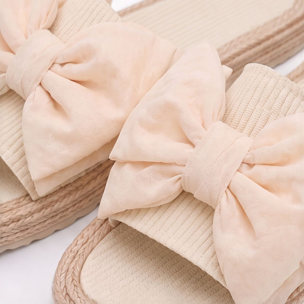 Espadrilles à plateforme et nœud pour femme – Sandales d'été décontractées