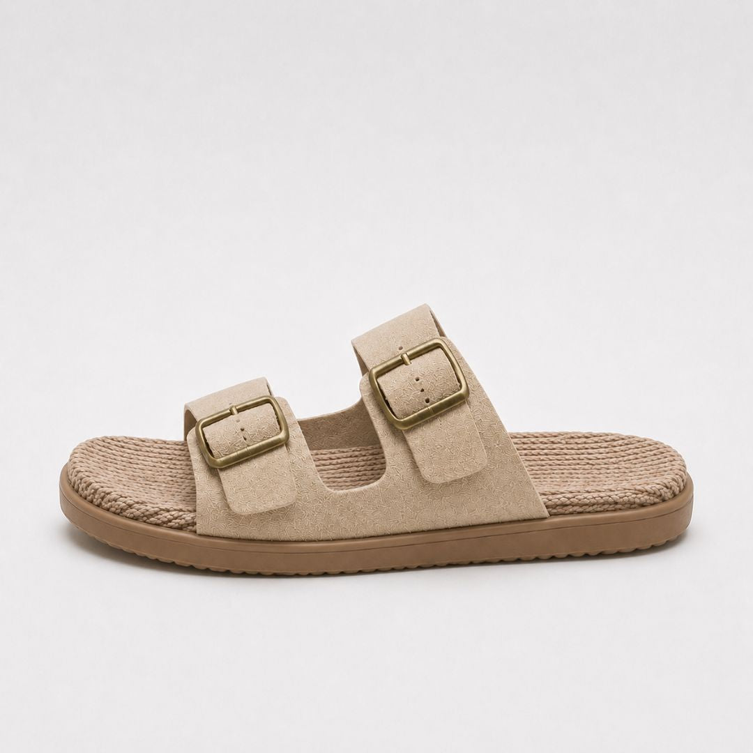 Sandales confortables à double boucle pour femme – Sandales d'été décontractées et réglables