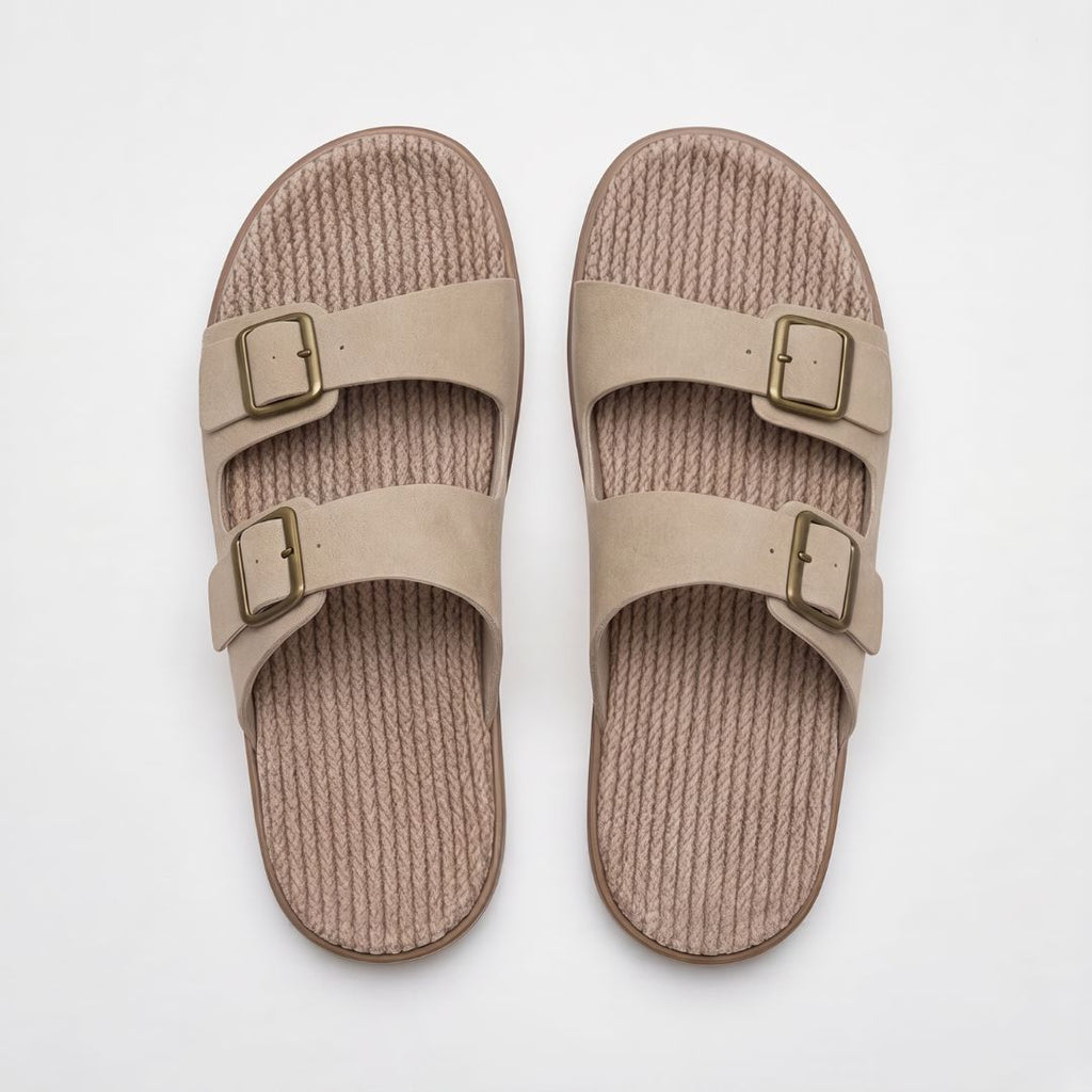 Sandales confortables à double boucle pour femme – Sandales d'été décontractées et réglables