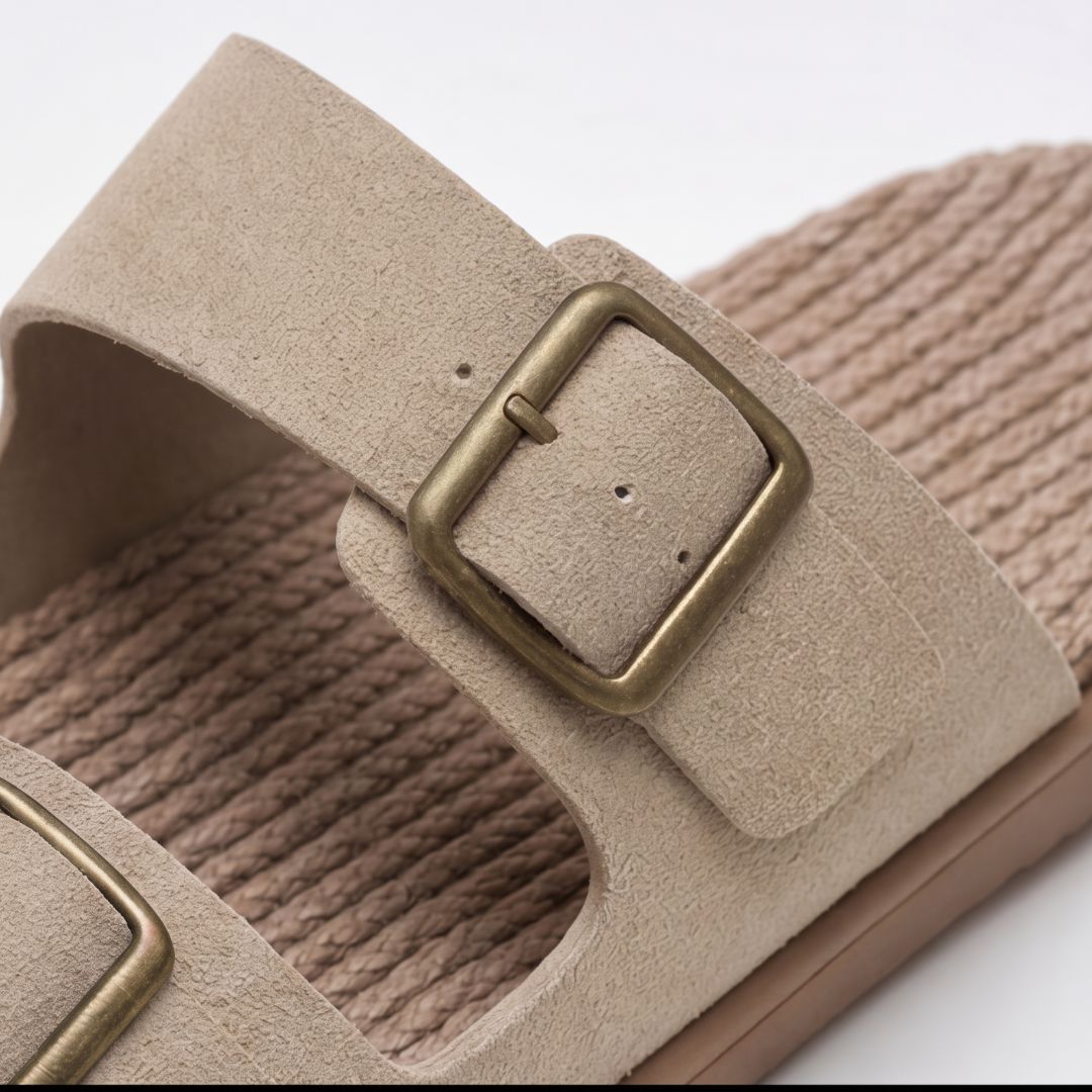 Sandales confortables à double boucle pour femme – Sandales d'été décontractées et réglables