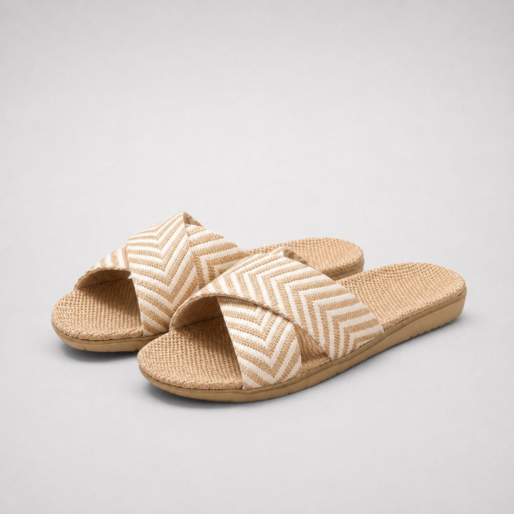 Sandales à lanières croisées en chevrons pour femme – Des sandales d'été décontractées et confortables