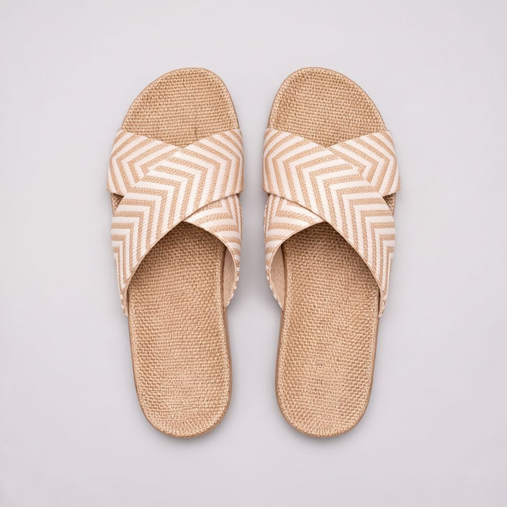 Sandales à lanières croisées en chevrons pour femme – Des sandales d'été décontractées et confortables