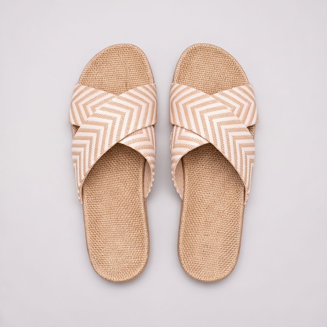 Sandales à lanières croisées en chevrons pour femme – Des sandales d'été décontractées et confortables