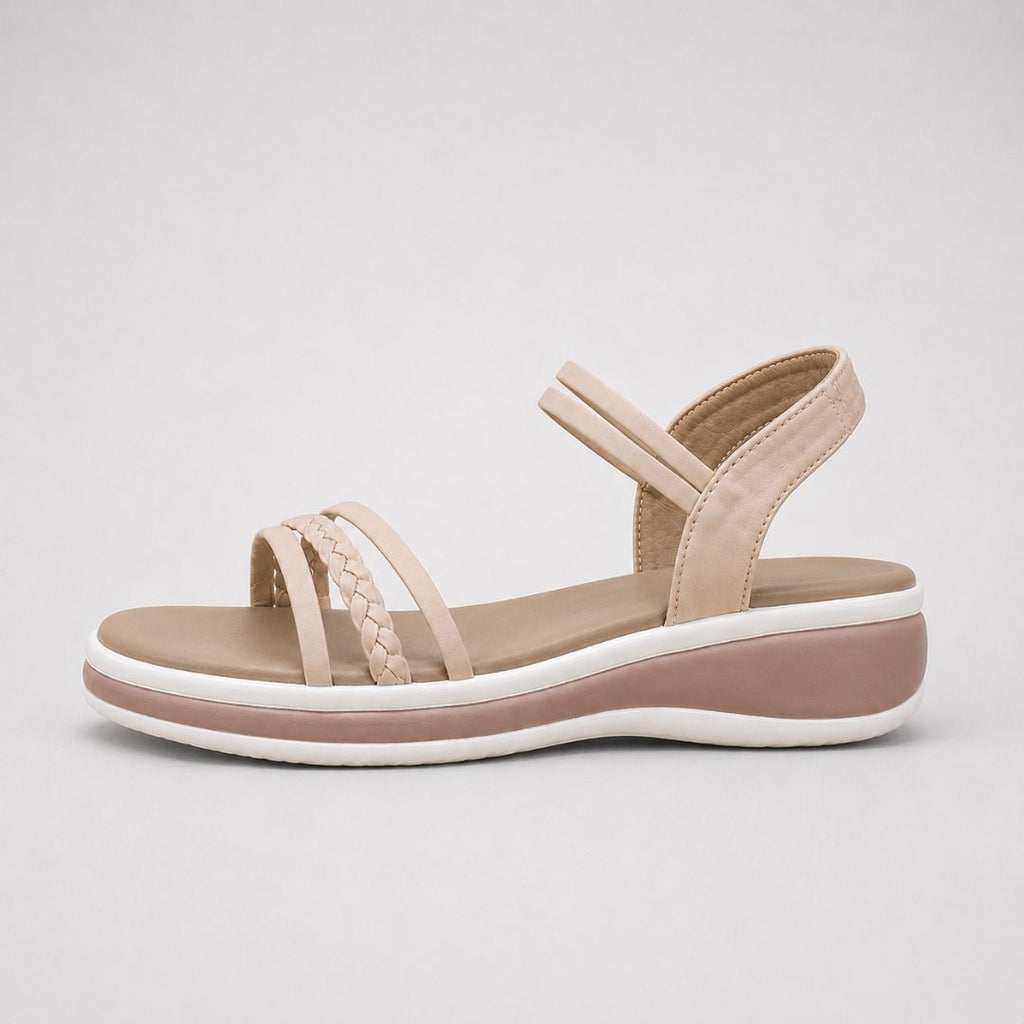 Sandales compensées confortables à lanières tressées pour femme – Chaussures d'été décontractées