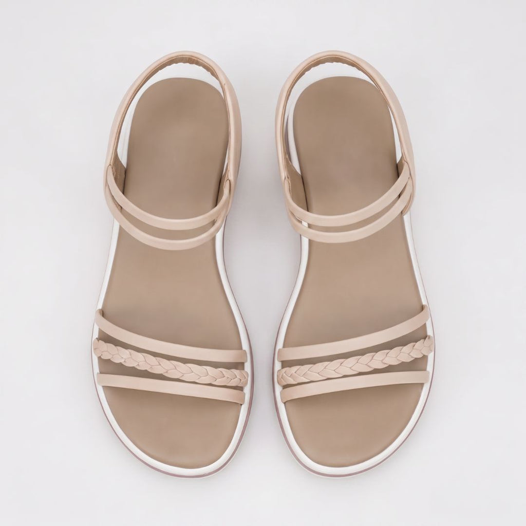 Sandales compensées confortables à lanières tressées pour femme – Chaussures d'été décontractées