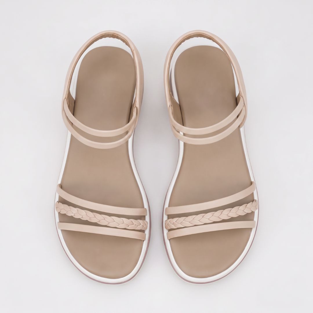 Sandales compensées confortables à lanières tressées pour femme – Chaussures d'été décontractées