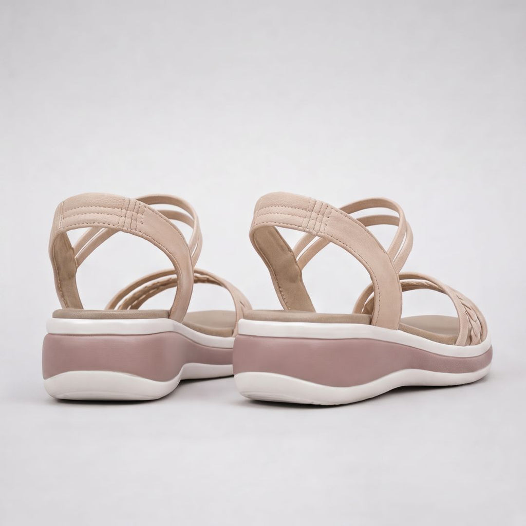 Sandales compensées confortables à lanières tressées pour femme – Chaussures d'été décontractées