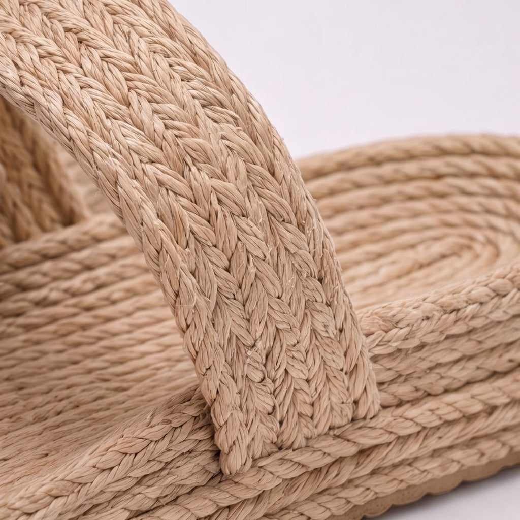 Sandales d'été en paille pour femme – Sandales légères à deux lanières