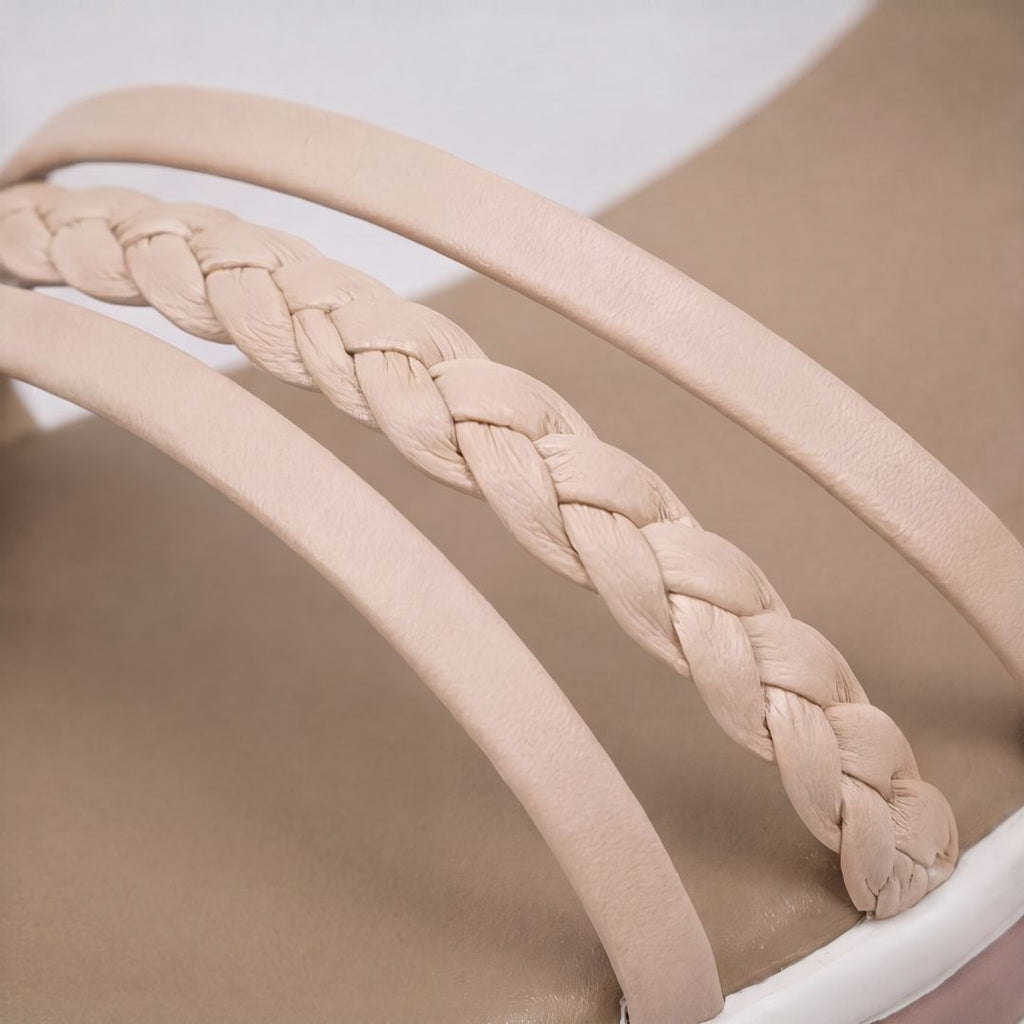 Sandales compensées confortables à lanières tressées pour femme – Chaussures d'été décontractées