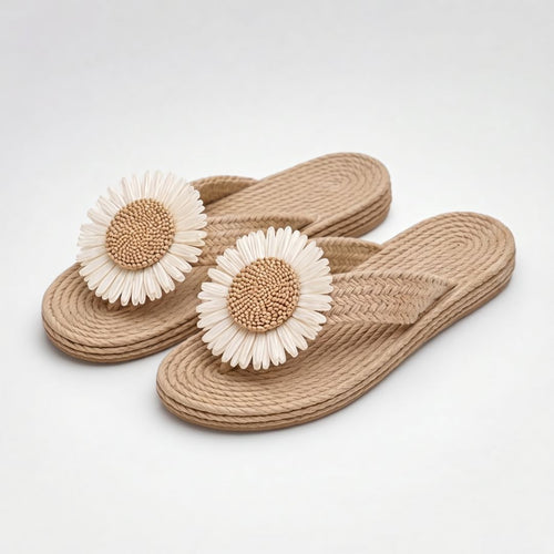Espadrilles à plateforme à motif floral pour femme – Sandales d'été décontractées