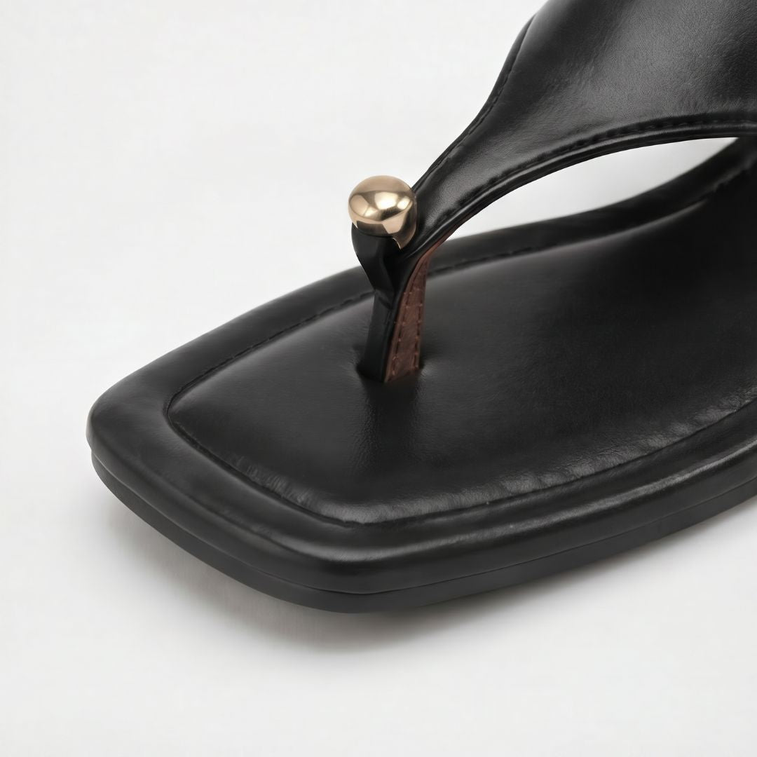 Sandales à lanières pour femme, bout carré et talon bas – Des sandales d'été élégantes