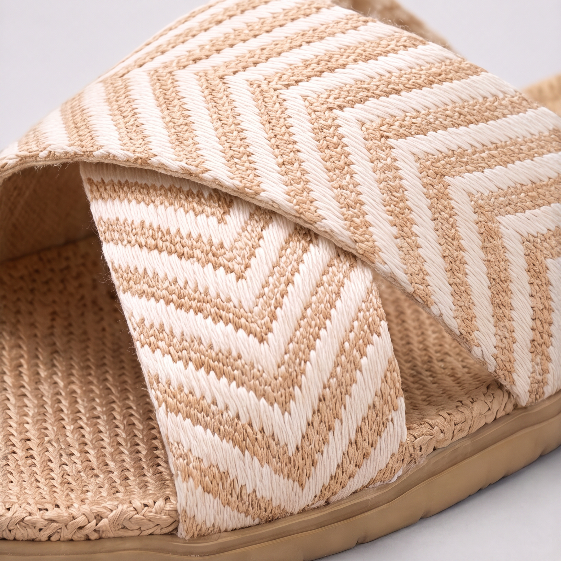Sandales à lanières croisées en chevrons pour femme – Des sandales d'été décontractées et confortables